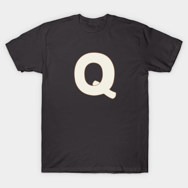 letter q black T-Shirt by persa